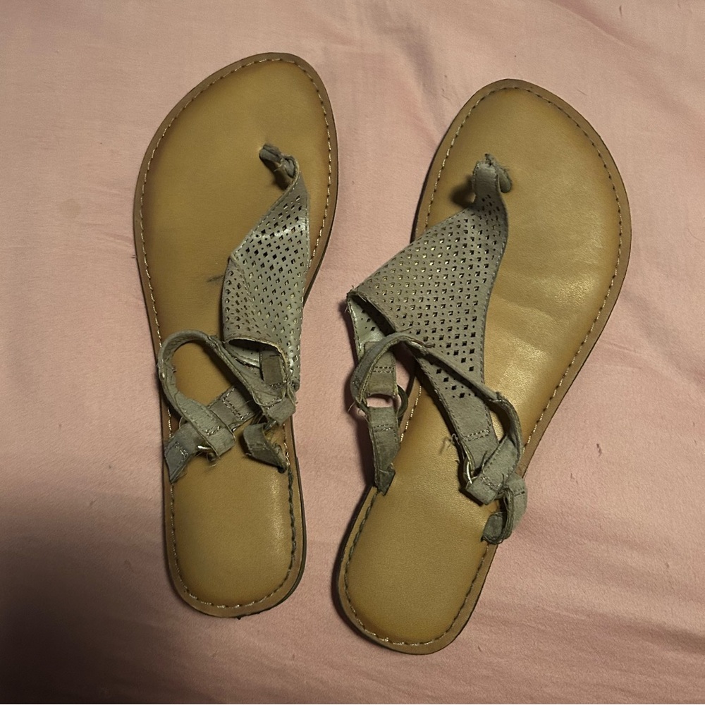 Well worn women’s sandals